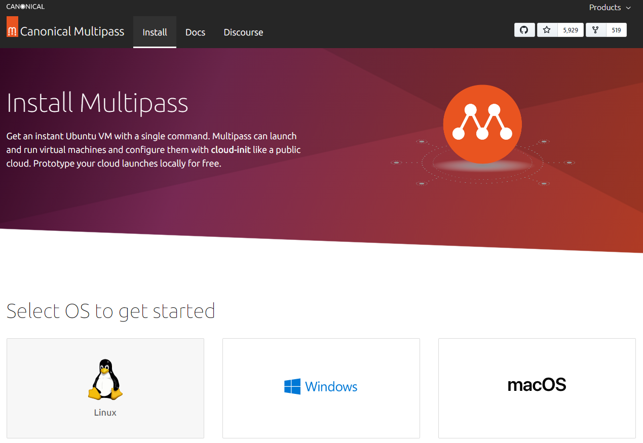 Multipass官网界面